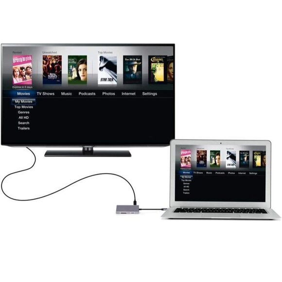 USB-C Hub Type C Adapter 8-In-1 Dock to HDMI 3 USB 3.0 Ports TF SD Card Readers - Picture 4 of 9